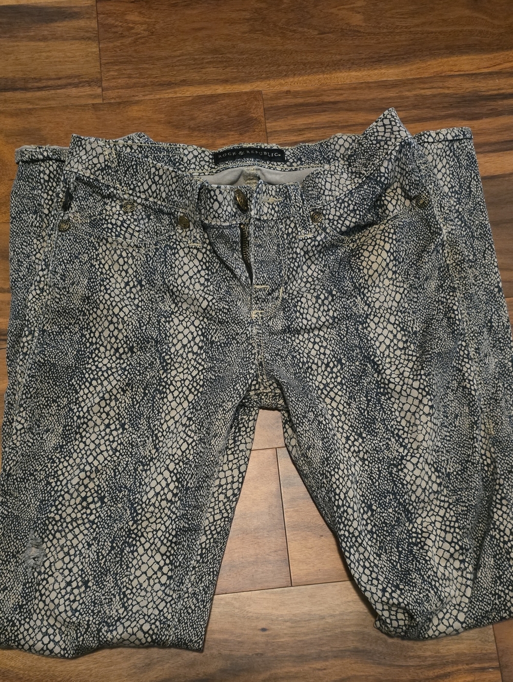 Rock And Republic Snake Print Skinny Jeans